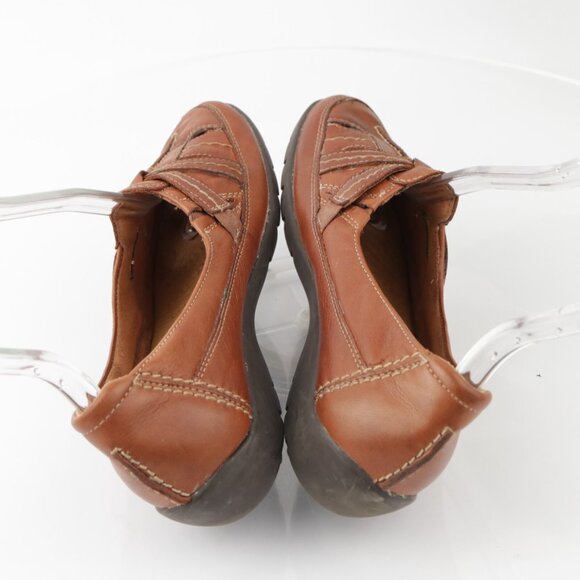 Clarks Womens Ordell Ava Slip On Shoes Size 7.5 Tan Brown Leather Loafer Flats - Picture 6 of 11